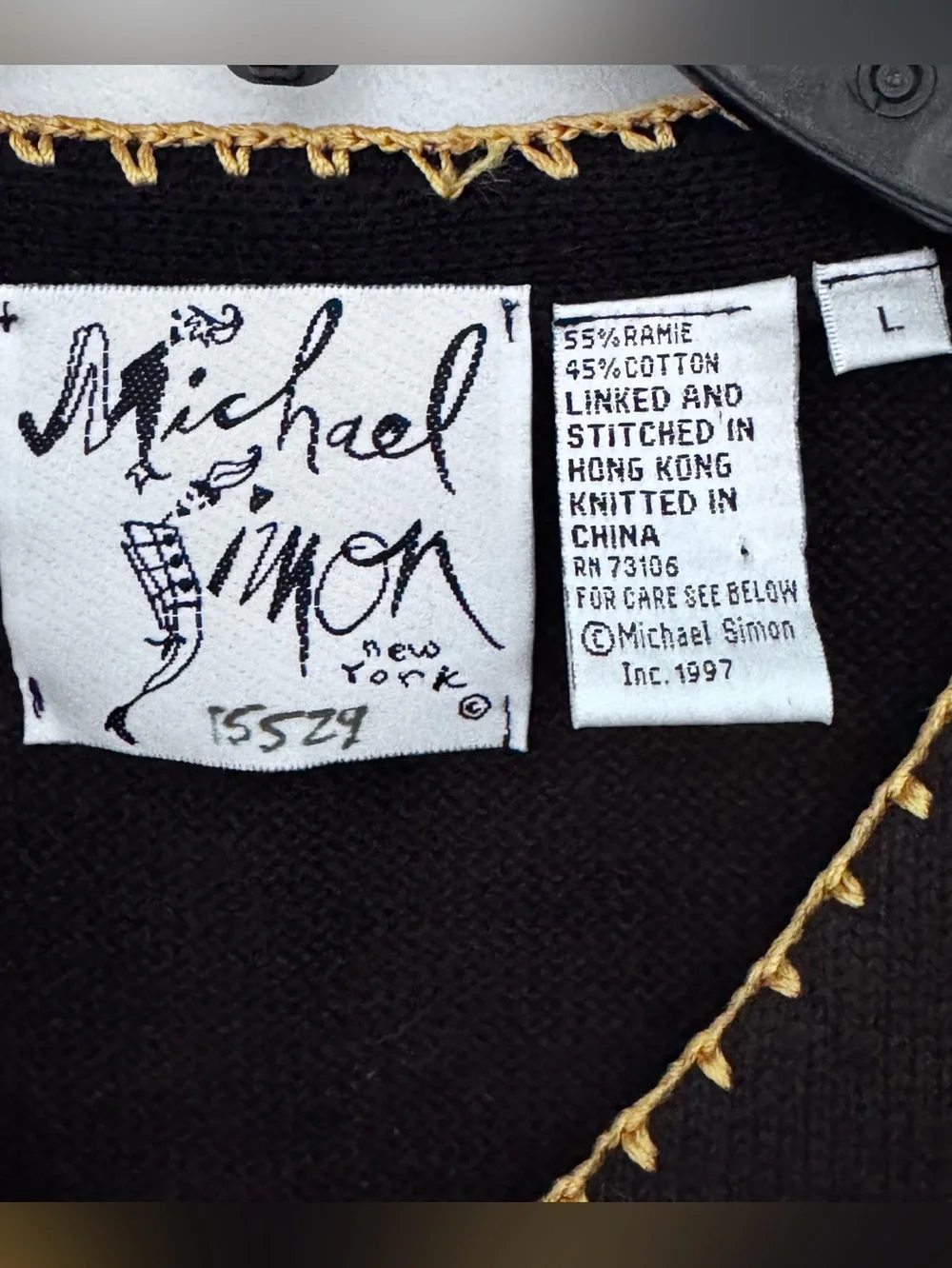 Michael Simon Black Vest with Blue Sequin Hummingbirds & dragonflies vintage - Picture 5 of 9